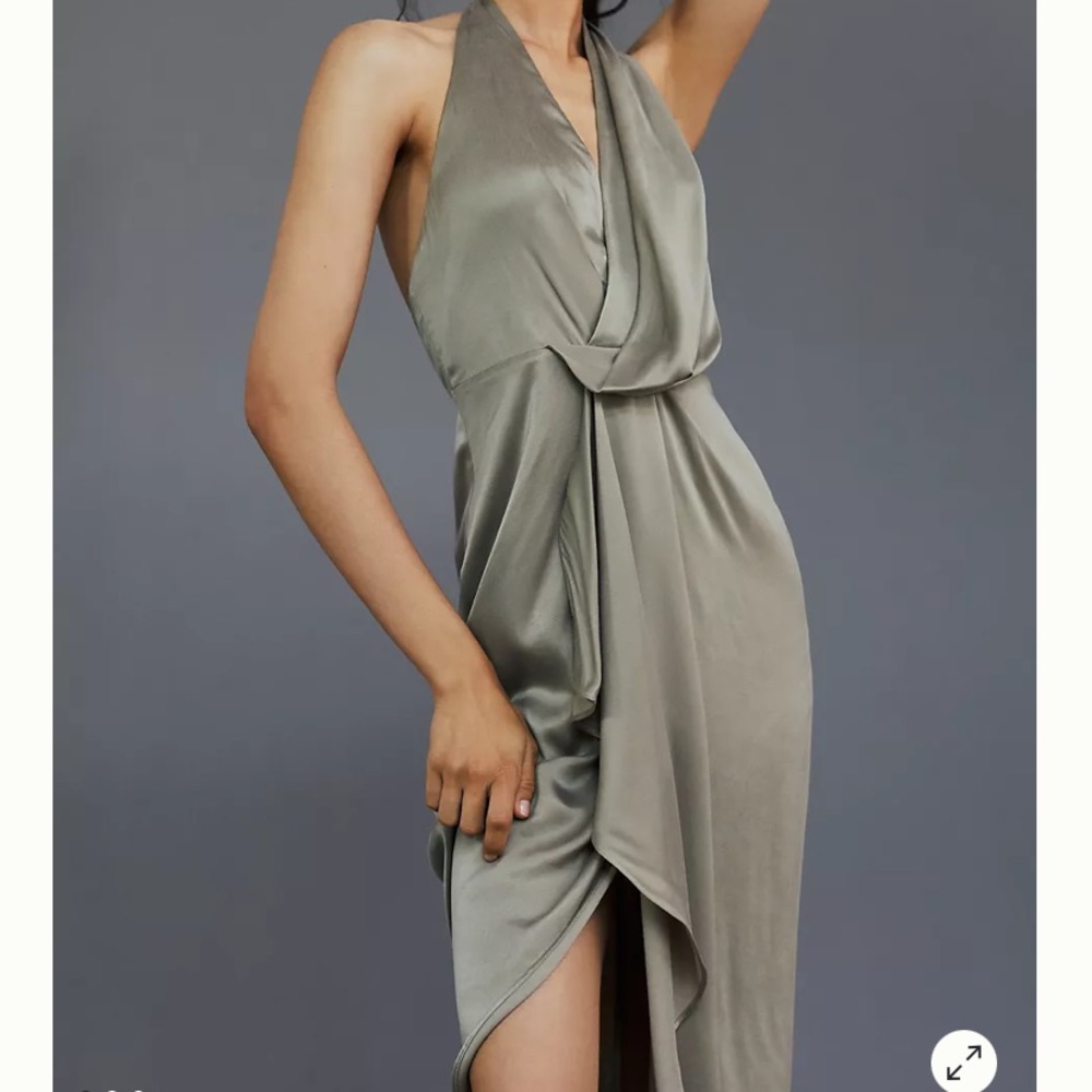 NWT $286 ANTHROPOLOGIE Draped Halter Maxi Dress 6 - Picture 3 of 6